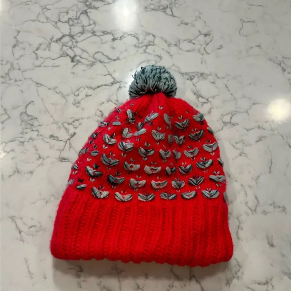 The North Face Kokomo Briar Pink Pompom Fleece Lined Little Girls Kid Beanie Hat